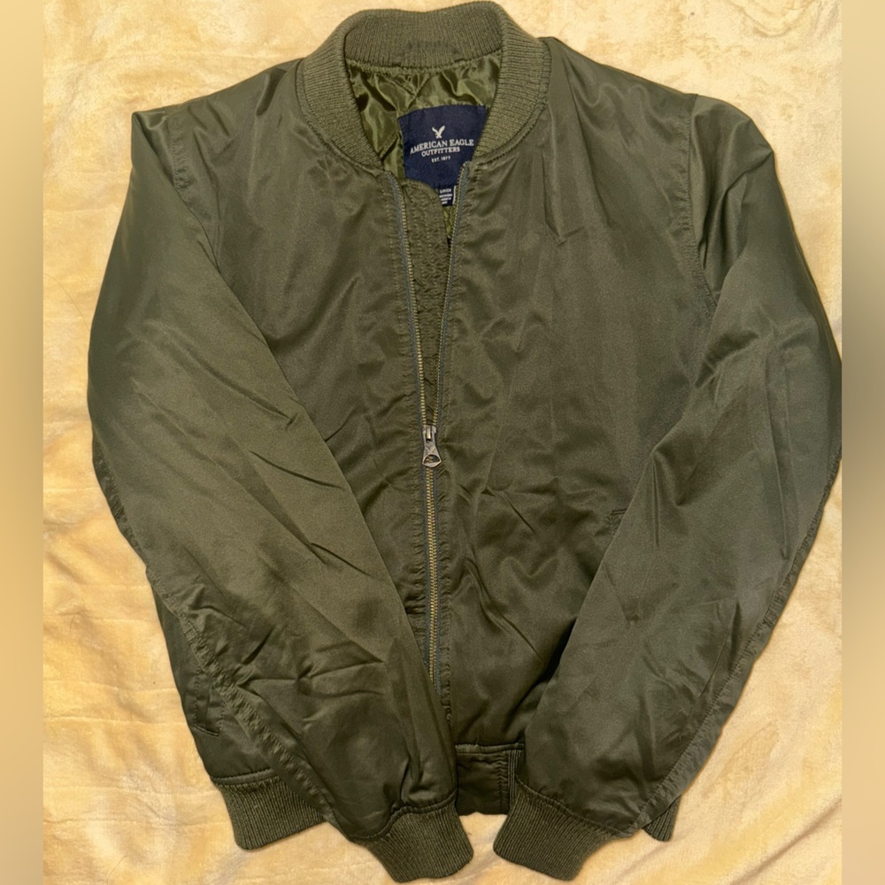 American Eagle Outfitters Olive Green Bomber Jacket